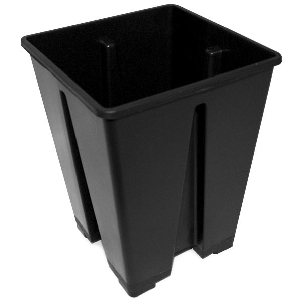 Pot carré noir plastique 15X15X20 3,4L
