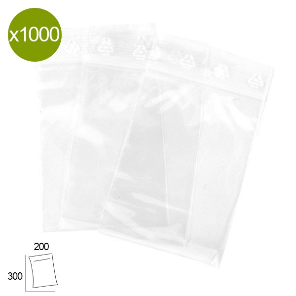 Boîte de 1000 sachets zip 50µ 200x300mm