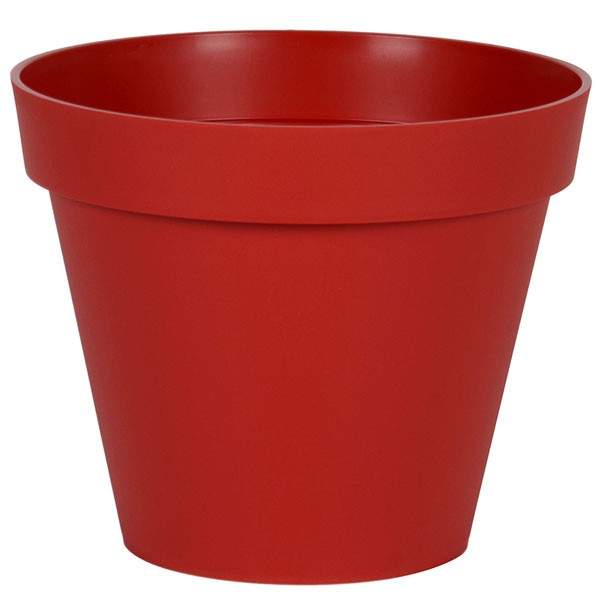 EDA Plastiques - Pot rond Toscane 48x40cm 43L Rouge Rubis