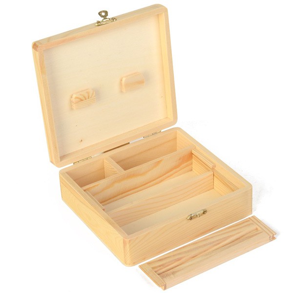 Roll Tray - Boîte rectangle en bois grand modèle