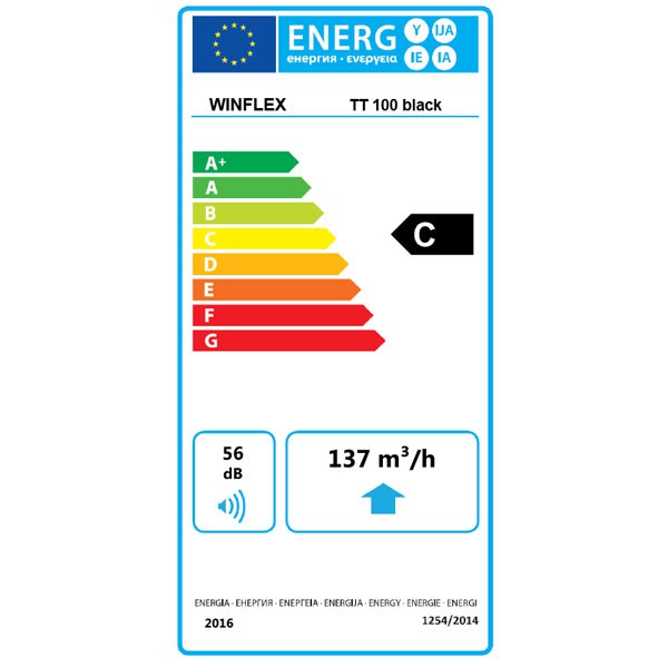Extracteur d'air TT 100mm 145/187 m³/h Winflex ventilation ,aérateur