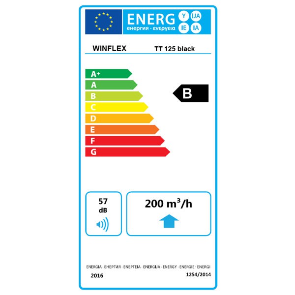 Extracteur d'air TT 125mm 220/280m³/h Winflex ventilation ,aérateur