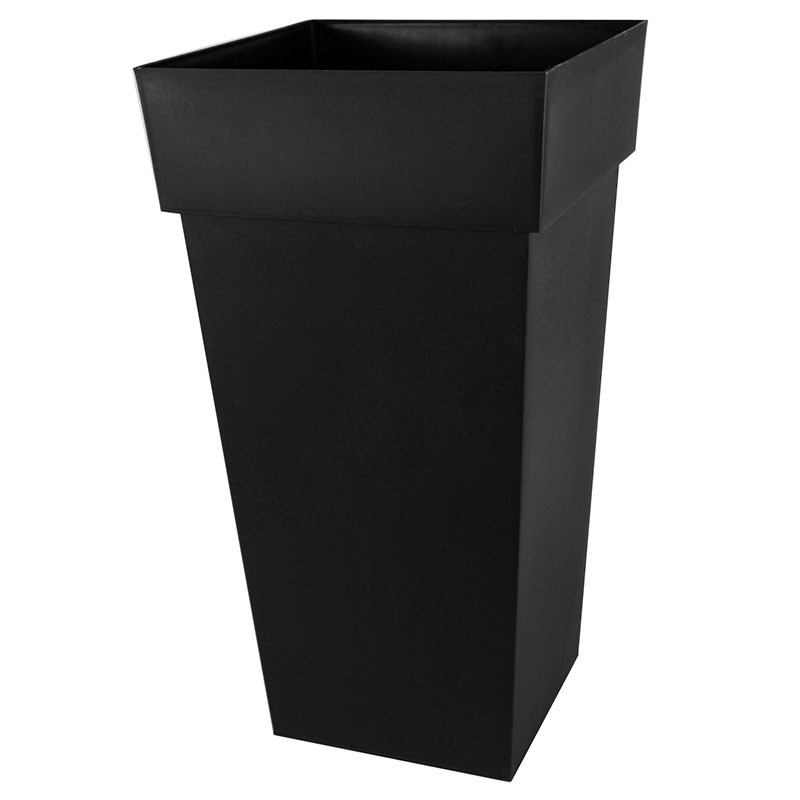 EDA Plastiques - Vase haut carré Toscane XXL 43.3x43.3x80cm 98L Anthracite