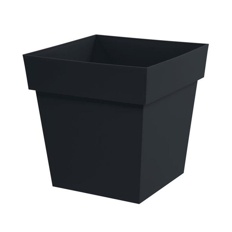 EDA Plastiques - Pot bas carré Toscane XXL 39x39x39cm 38L Anthracite