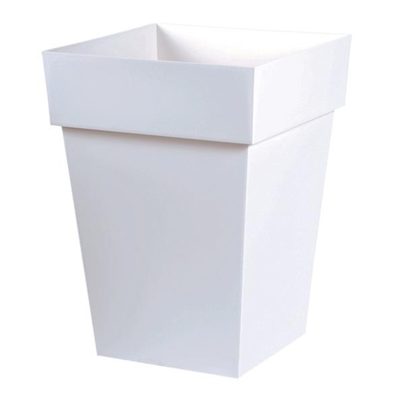EDA Plastiques - Pot mi-haut carré Toscane 39x39x53cm 51L Blanc