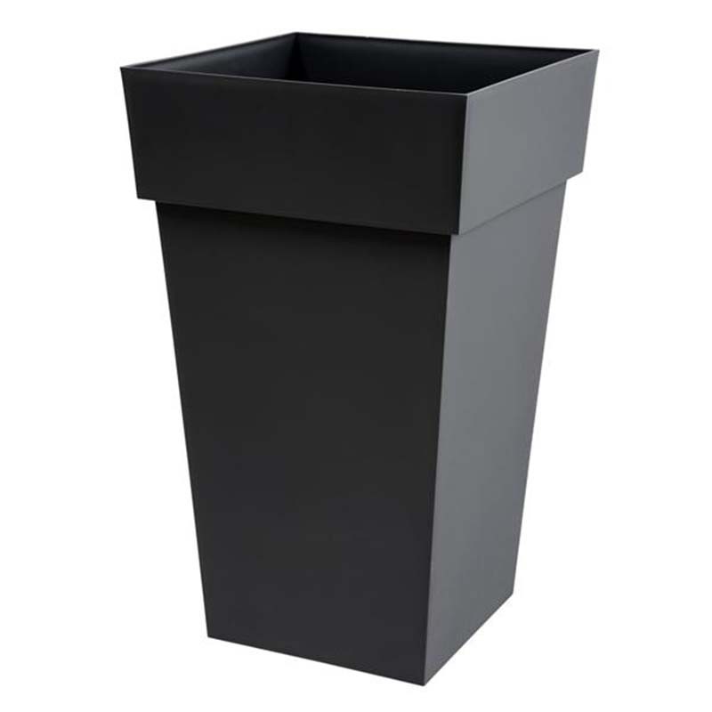 EDA Plastics - Toscana square planter 39x39x65cm 62L Anthracite