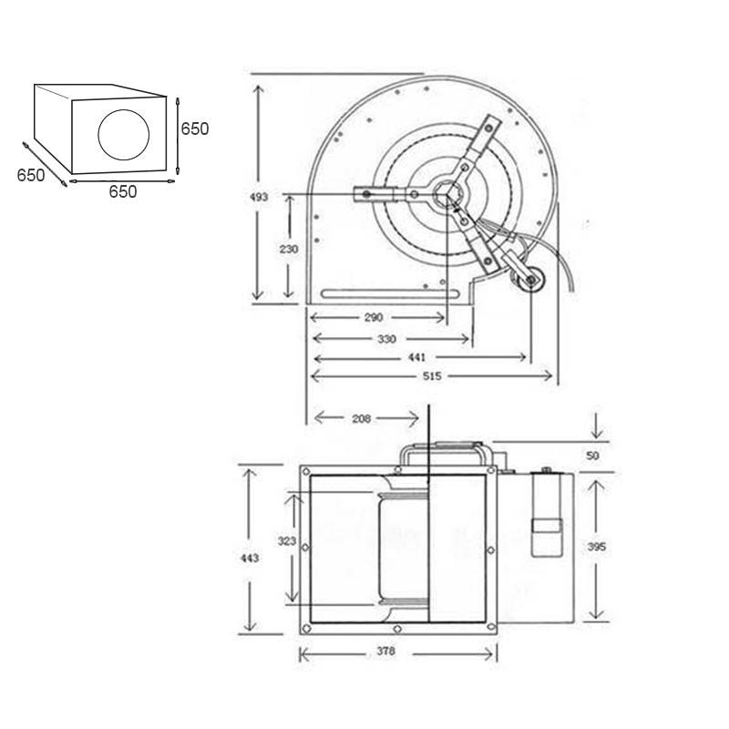 SONOBOX BOIS 65X65CM 5050 M3/H 2 ENTREES 250 SORTIE 315 MM