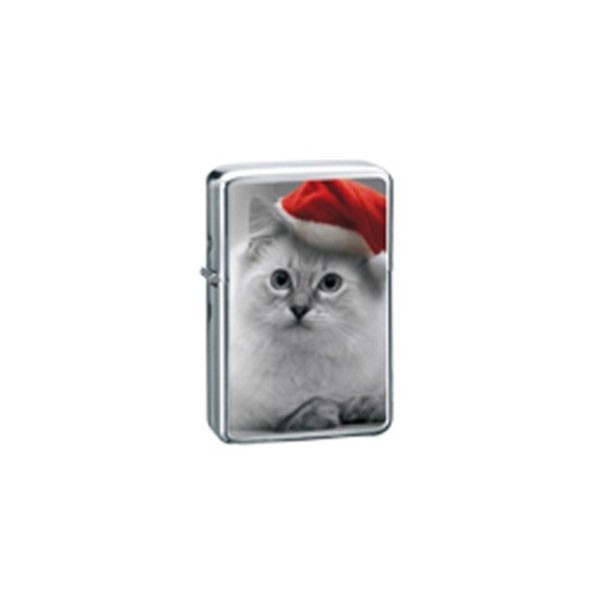Belflam Oil - Briquet essence chat Noël modèle 3