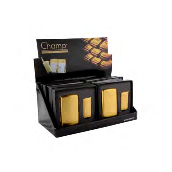 Champ - Briquet Lingot + Boite 10 Cigarettes Gold - Set Cadeau