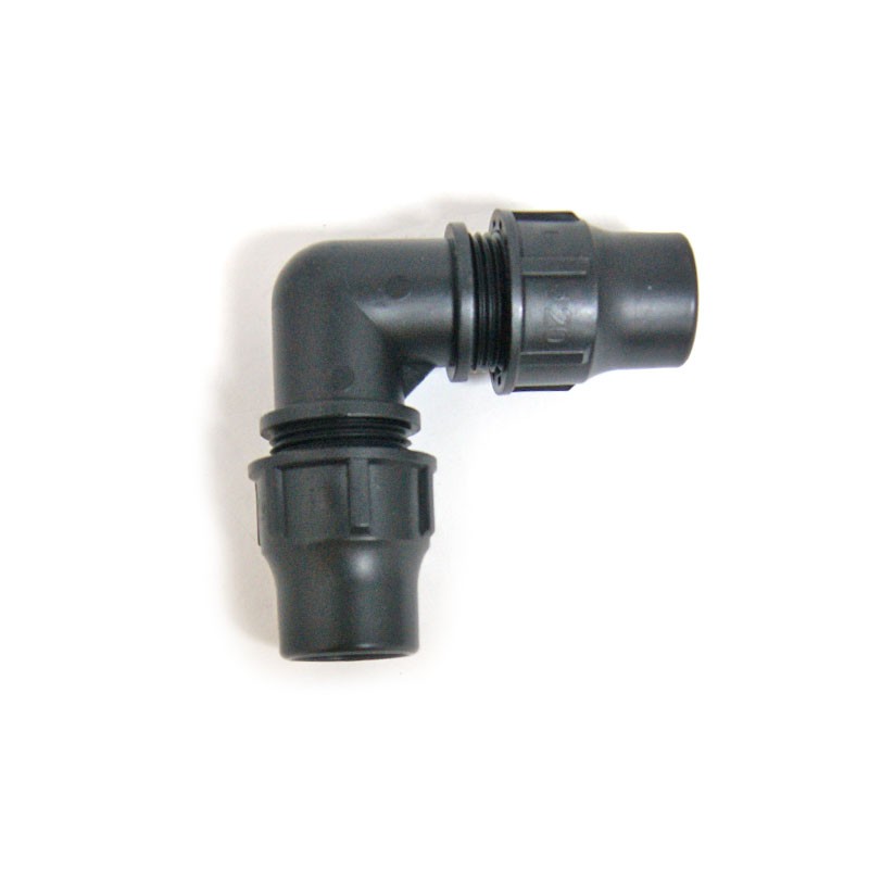 Cotovelo de Acoplamento 20X20mm com anel de pressão 6 bar