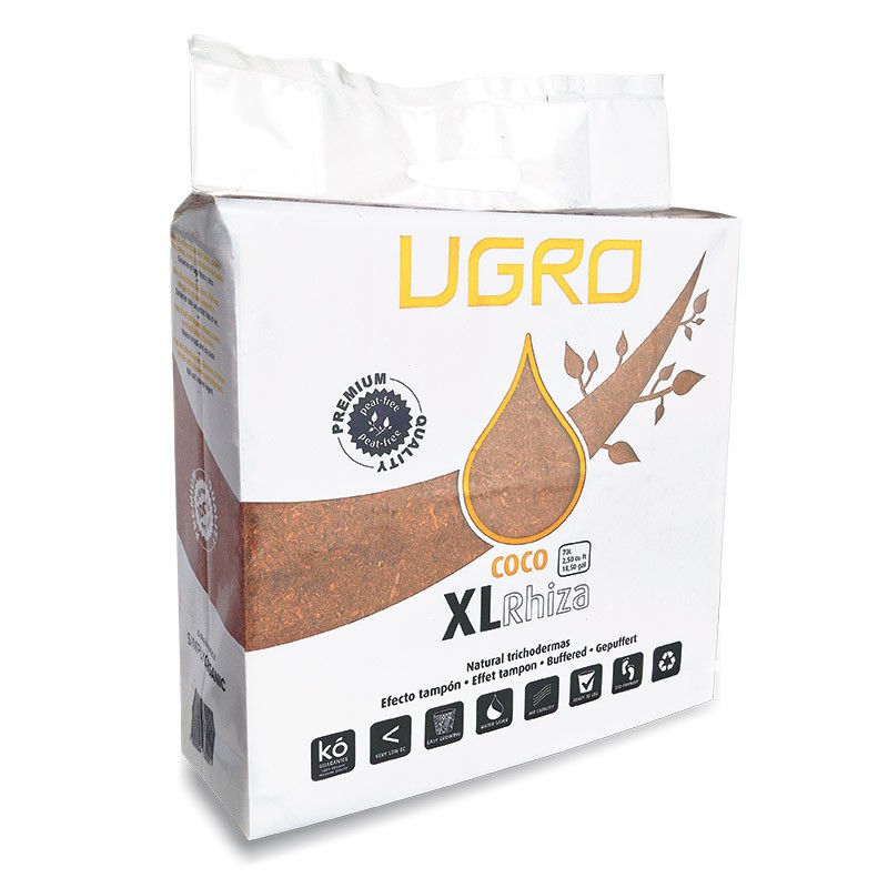UGRO XL BRIQUE fibre de coco compressé RHIZA avec mycorhizes 