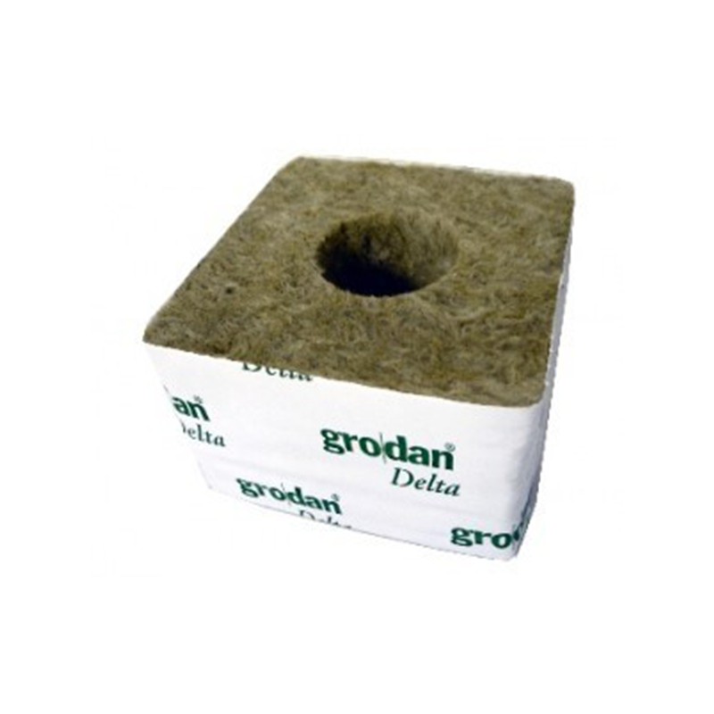 GRODAN - CUBE LAINE DE ROCHE 100x100x65 X10PCS Ø40/35MM