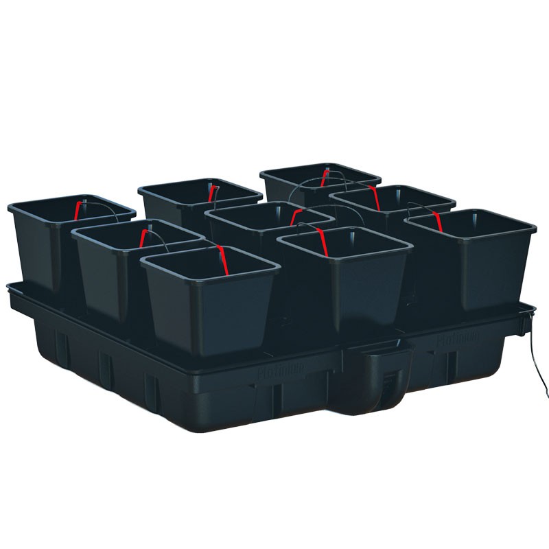Platinium - HydroStar - 9 Big pots 18L - 120 x 120 x 38,5cm - Système hydroponique