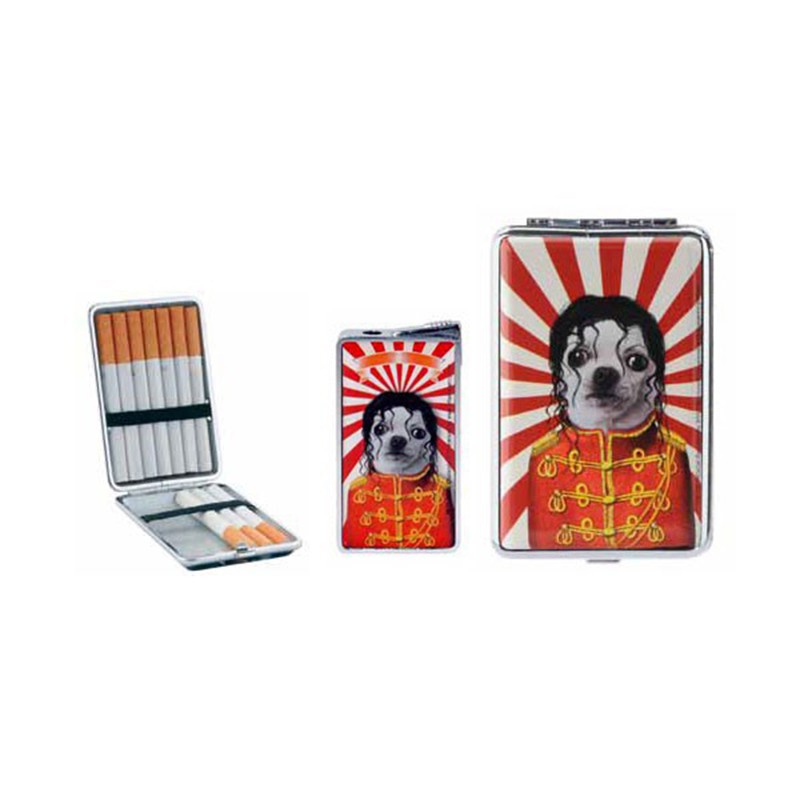 Pets Rock - Set Cadeau Briquet + Etui A Cigarette - Mickael J