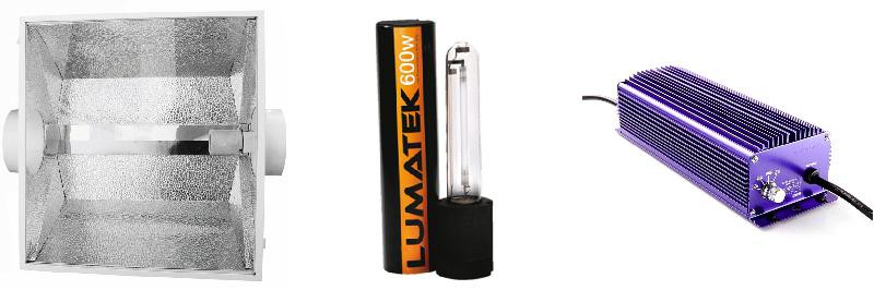 KIT DE ILUMINACIÓN ELECTRÓNICA 600w LUMATEK 36-balasto-reflector-bombilla