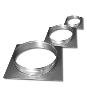 Square flange 315mm galva, ventilation duct 