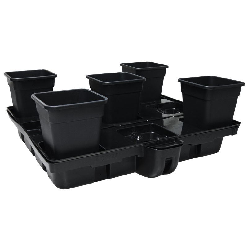 Platinium - HydroStar - 5 Big pots 18L - 120 x 120 x 38,5cm - Système hydroponique