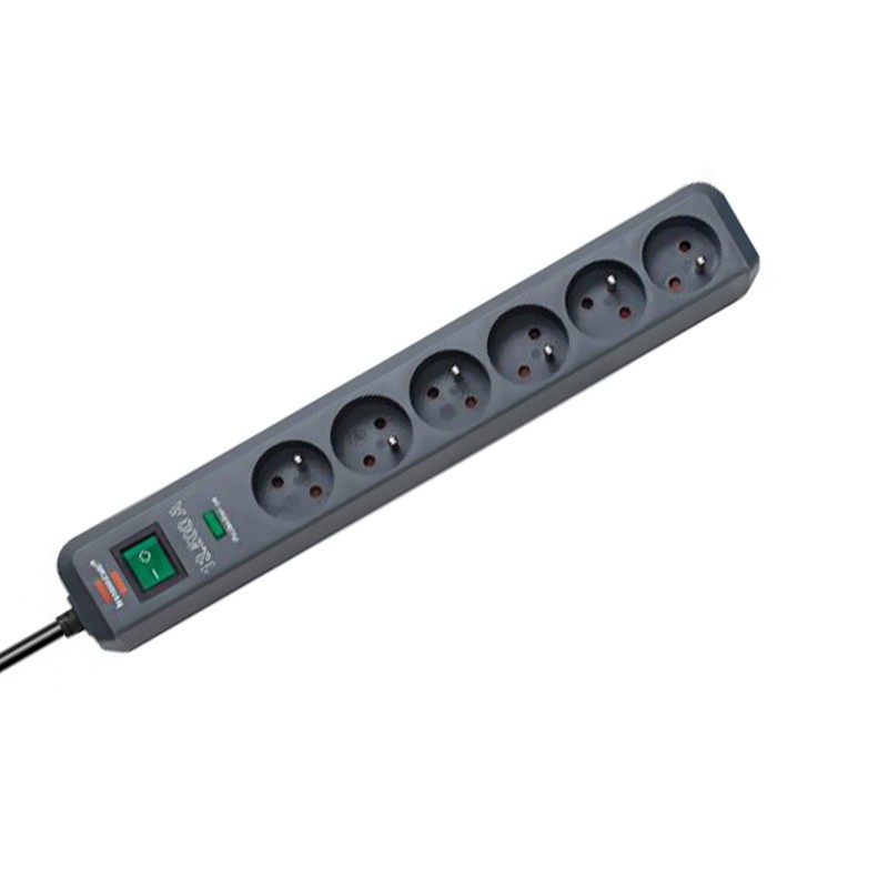 6-socket power strip with overvoltage protection 13.500A