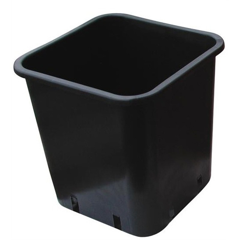 Pot Carré Plastique Noir 28X28X28.3Cm 14L