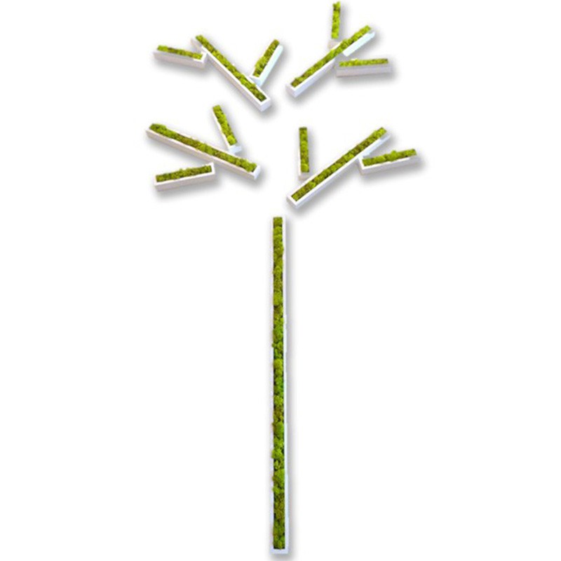 tableau végétal Stickers végétaux en lichen blanc laqué