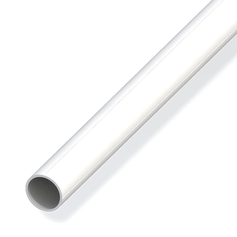 2.5m round tube Ø15.5mm for M12 pvc white