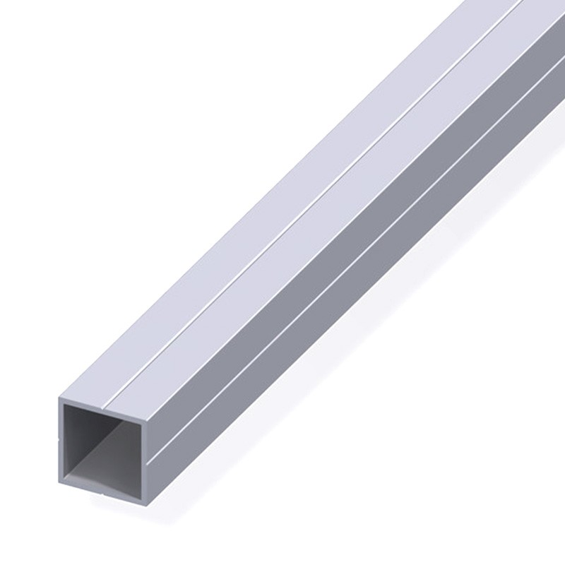 1m square tube Ø23.5mm for M20 raw aluminium