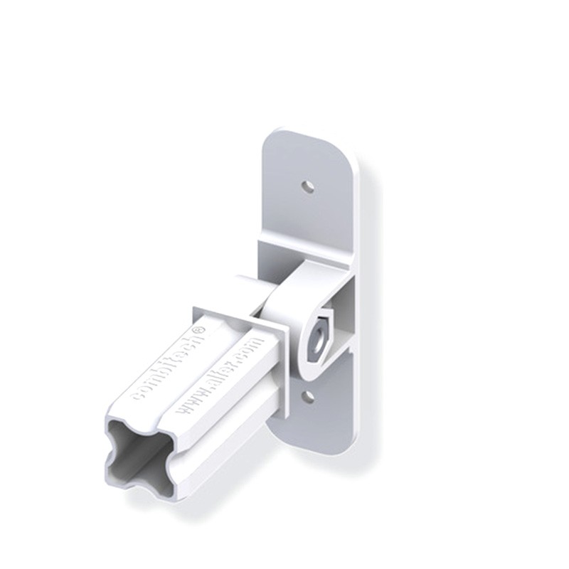 Connecteur base articulé blanc Ø23.5mm 1 embout pour tube alu et pvc 