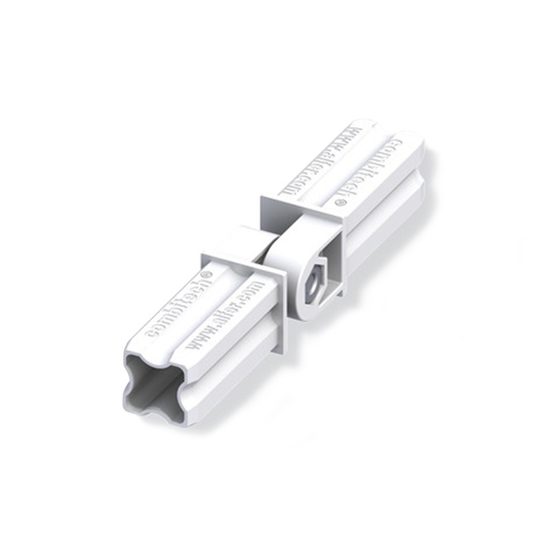 Connecteur articulé blanc Ø23.5mm 2 embouts pour tube alu et pvc 