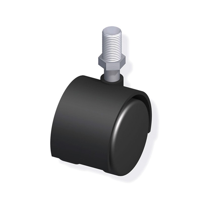 Roulette à visser filetage m10 acier/pvc noir Ø 40mm