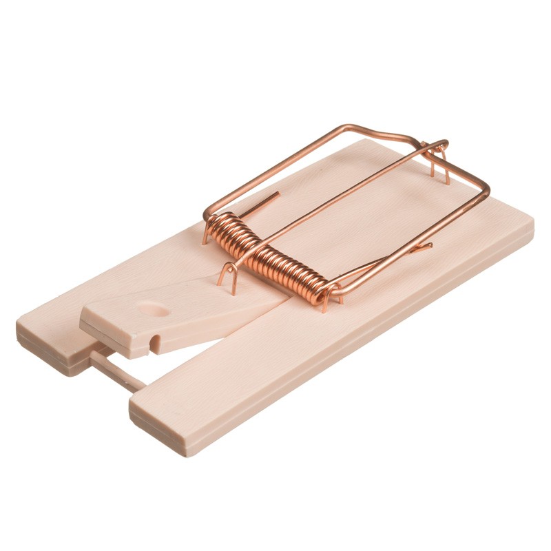 Tapette à rats plastique rectangulaire bois - 17,5 x 8,5cm