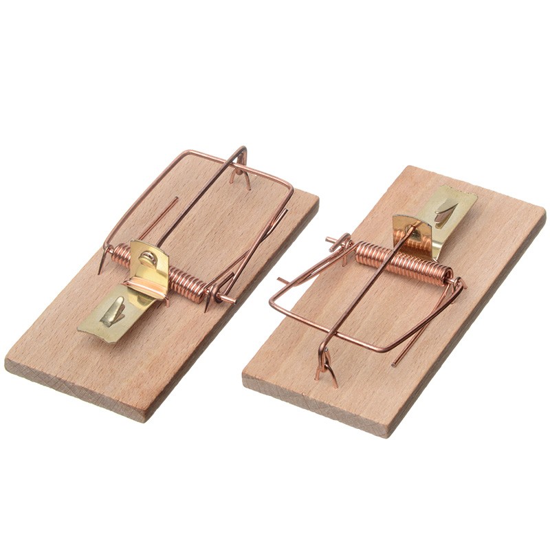Lot de Tapette à souris en bois rectangulaire - 10 x 4,5cm