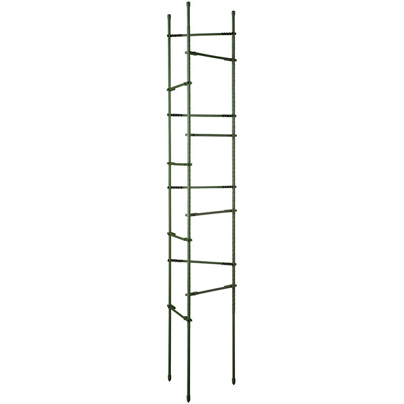 3 tuteurs tomate triangle acier plastifié cranté vert 12 bras H150 x Ø11mm