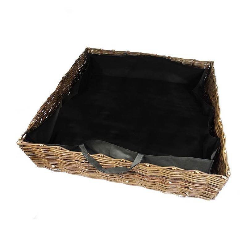 Carré potager en osier H25x100x100cm inclus non-tissé