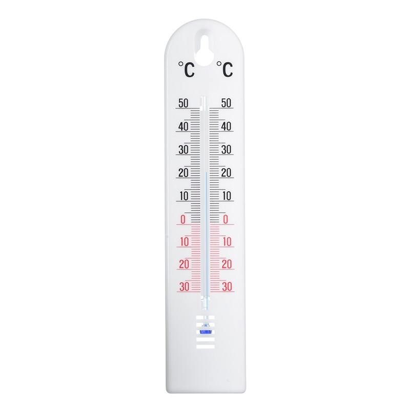 thermomètre mural Kelvin 2 d'extérieur en plastique blanc 20x4,5x0.6cm