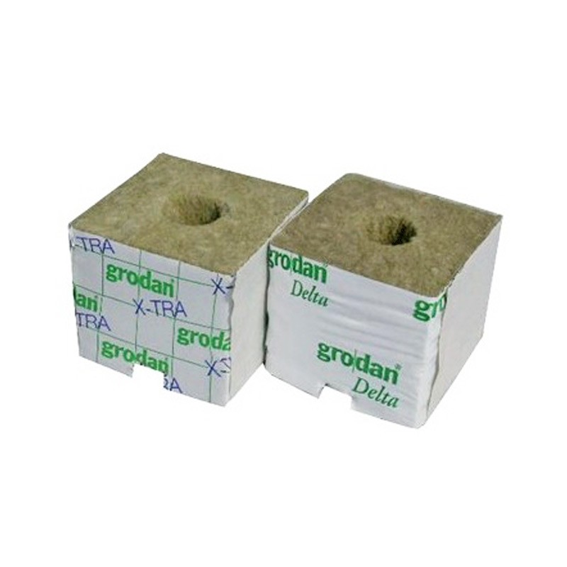 GRODAN - CUBES laine de roche x384 75X75X65 mm trou 25/35MM