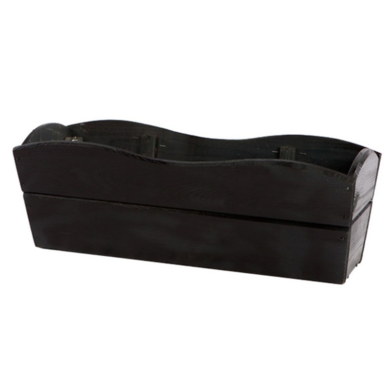 Jardinière anthracite bois de pin 60 x 22 x 21 cm - Traité contre les fongicides