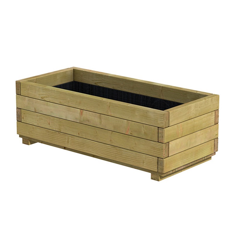 Bac rectangle en bois épicéa autoclave pot 92 x 42 x 32cm - Traité contre les fongicides