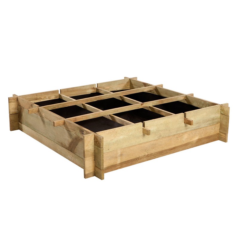 Potager Bois Samos naturel en bois de pin autoclave - 90x90x20cm