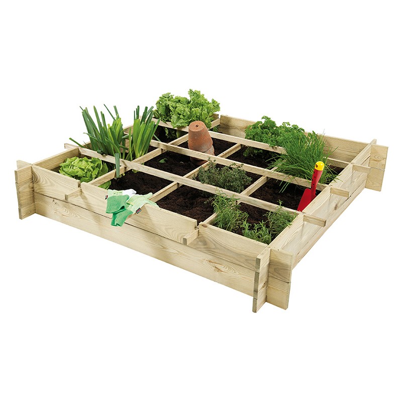 Potager Bois Anafi en bois de pin - 120x120x20cm