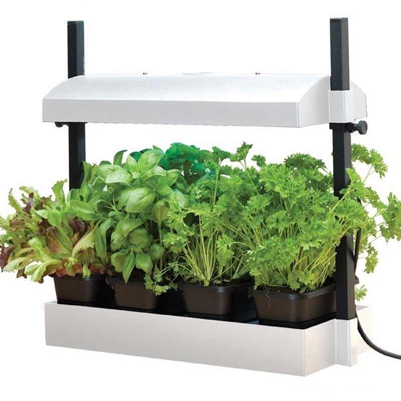 MINI JARDIN DE CUISINE BLANC AVEC LAMPES 2x 24W - GARLAND Potager design 