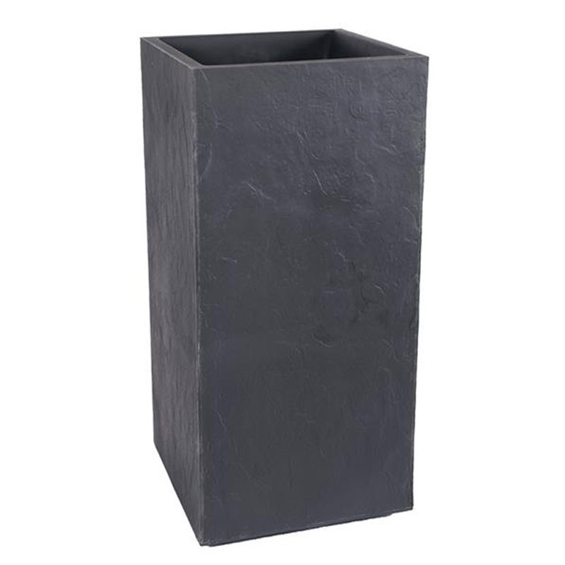 Volcania high square planter 39.5x39.5x80cm 31L Anthracite - EDA Plastics