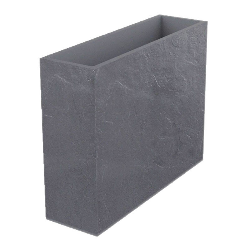 EDA Plastiques - Hoher Blumenkasten Loft XL - Volcania - Kieselgrau - 63L