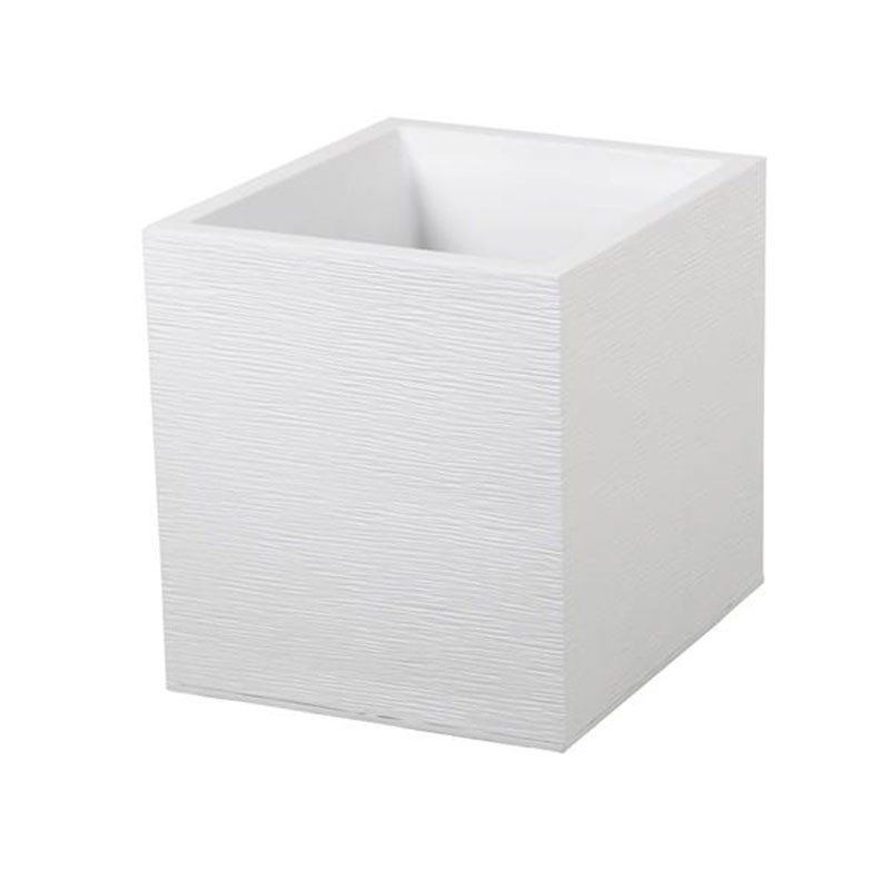 EDA Plastiques - Jardinière carrée - Graphit - blanc cérusé - 31L