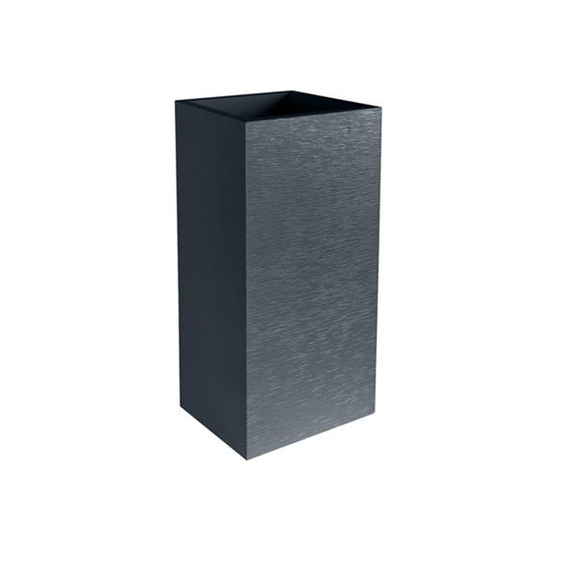 EDA Plastiques - Jardinière carrée haute - Graphit - Gris anthracite - 31L