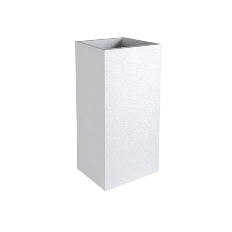 EDA Plastiques - Jardinière carrée haute - Graphit - Blanc cérusé - 31L
