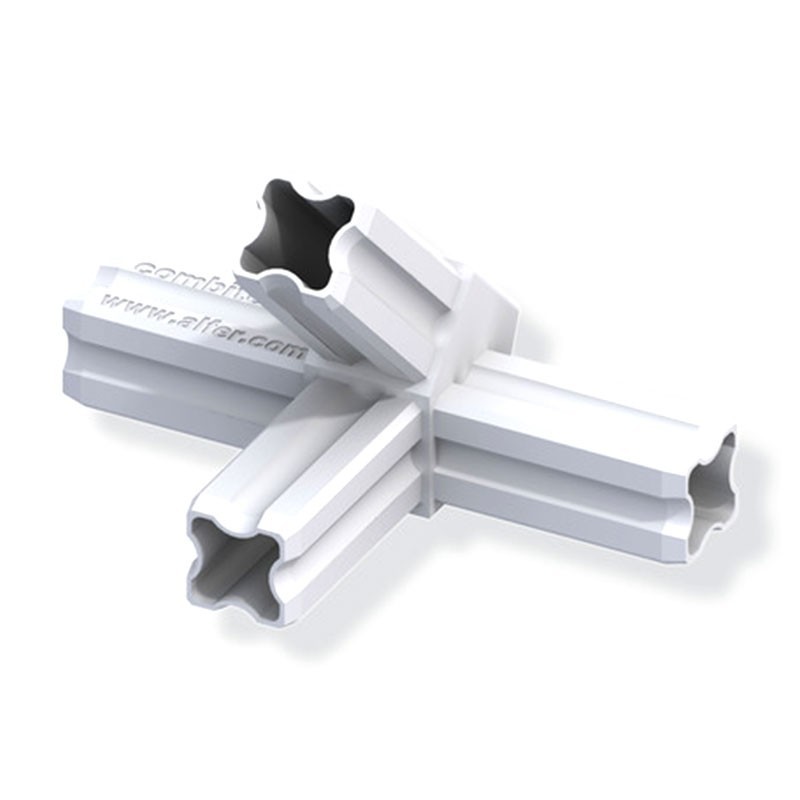 Connecteur Jonction 45° Blanc 4 Embouts