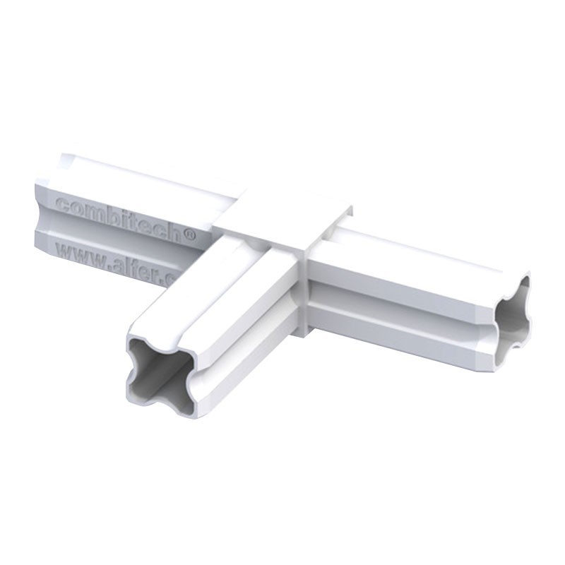 Connecteur T Blanc 23.5Mm 90° 3 Embouts