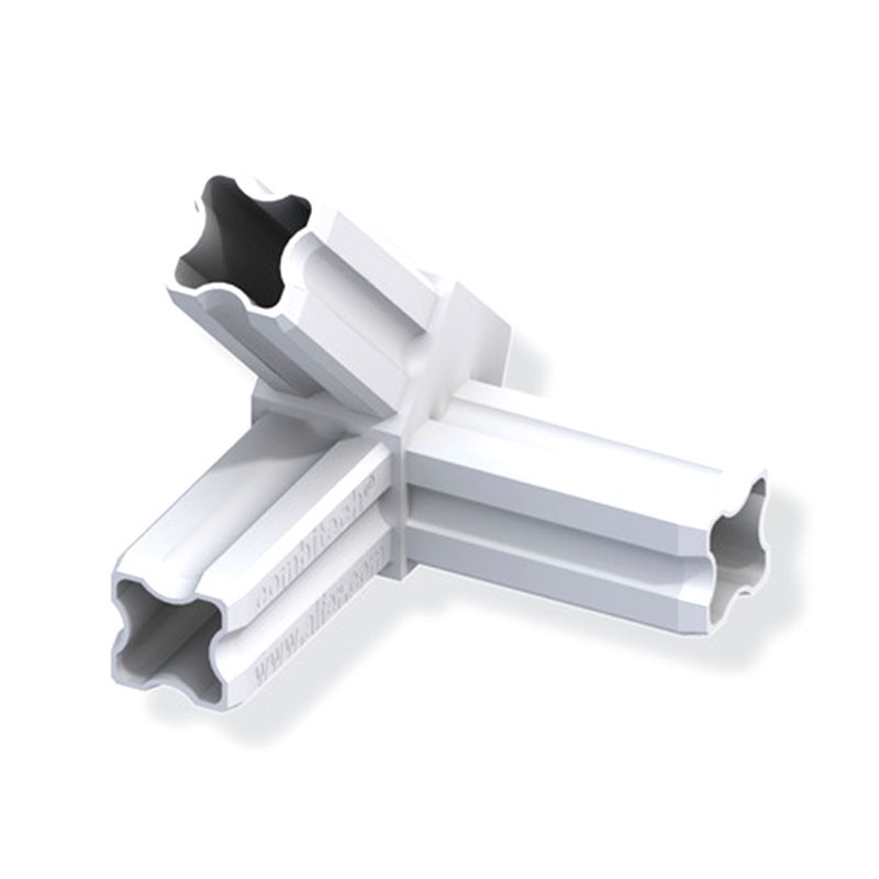 45° Angle Connector Left White 3 Spigots 23.5Mm