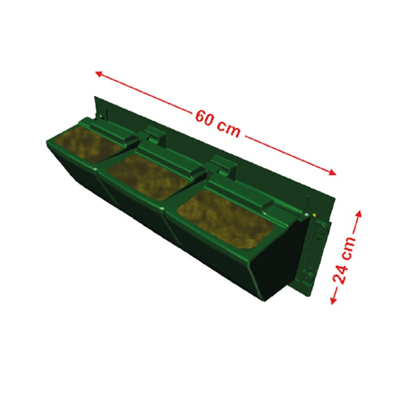 MODULO GREEN jardinière verticale 60CMX24CM(H) gouttiere crochet inclus