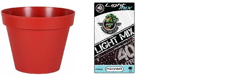  Pack - Panela EDA Toscane Rubi redondo 76L + Substrato Platinium LightMIX 40L